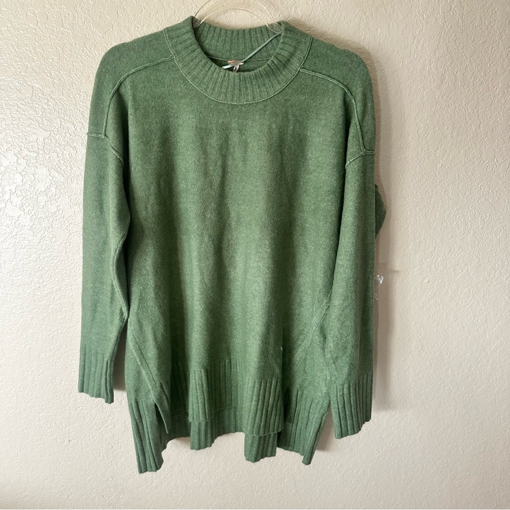 New Free People Phoebe High-Low Tunic Sweater green size XS - Picture 7 of 9